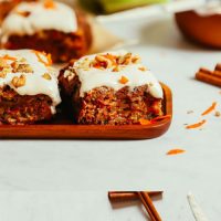 Tray and parchment paper filled with homemade Apple Snack Cake