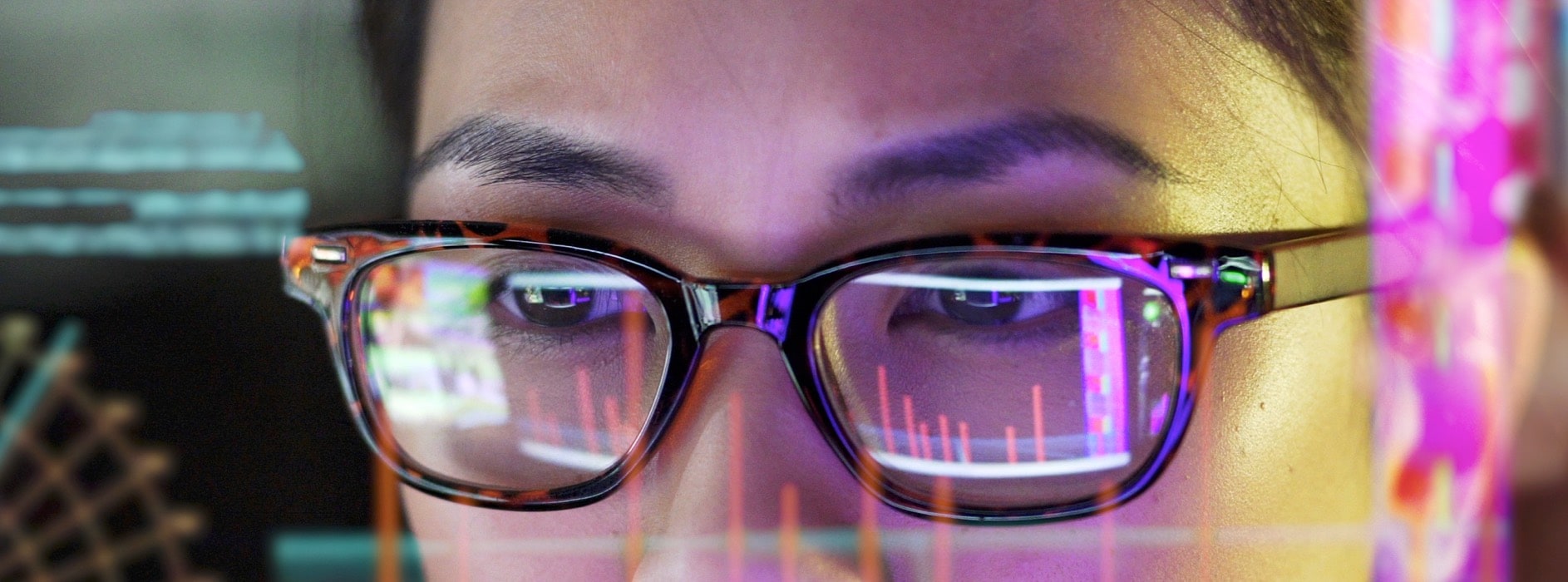 Woman looking at a computer screen