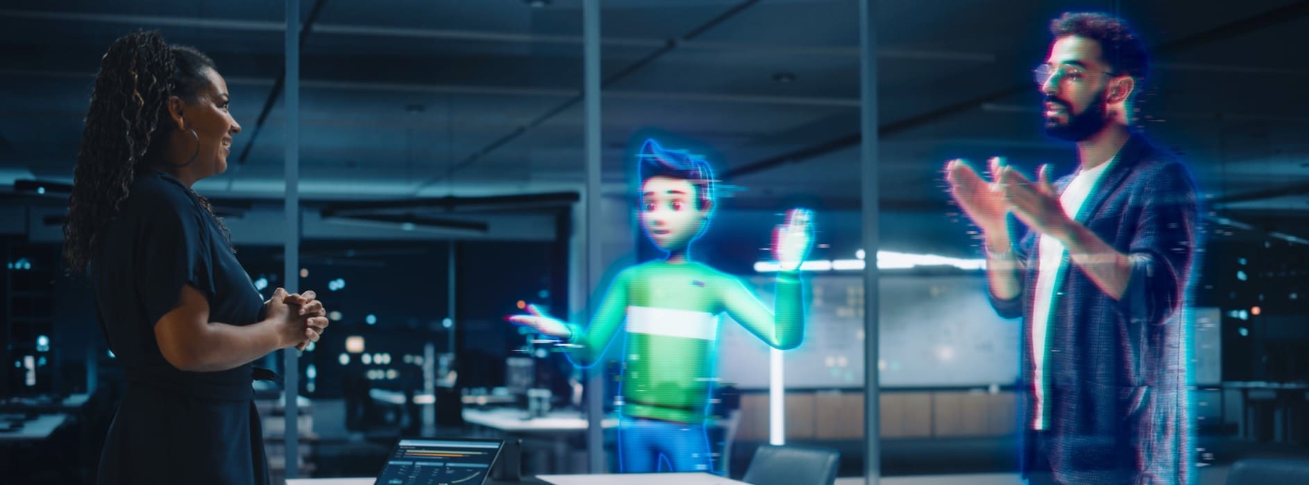 Woman looking at a computer screen