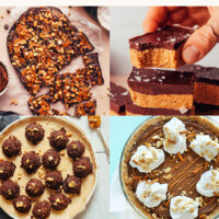 Photos of cookies, pies, frosting, and no-bake treats for our round-up of easy chocolate peanut butter desserts