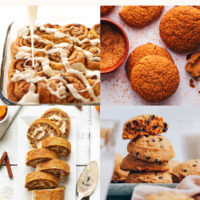 Cinnamon rolls, cookies, cheesecake bars, and more amazing vegan pumpkin desserts