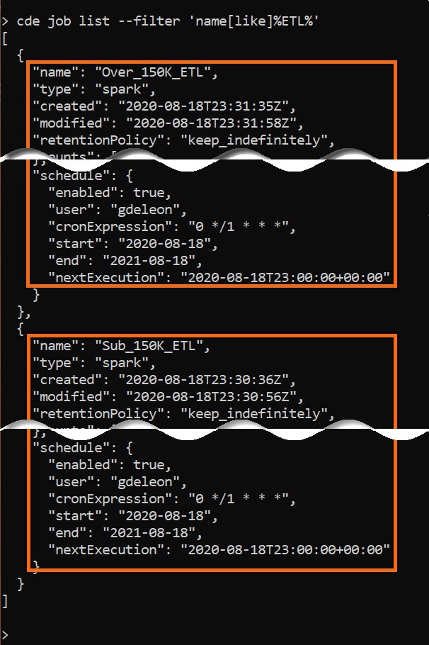 output-cde-cli-jobs-scheduled